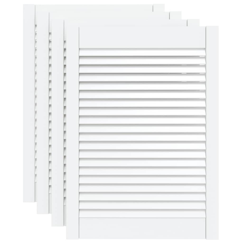 Lamellen Kastdeuren Grenen Wit 4st - 69x49cm - 35% Korting!