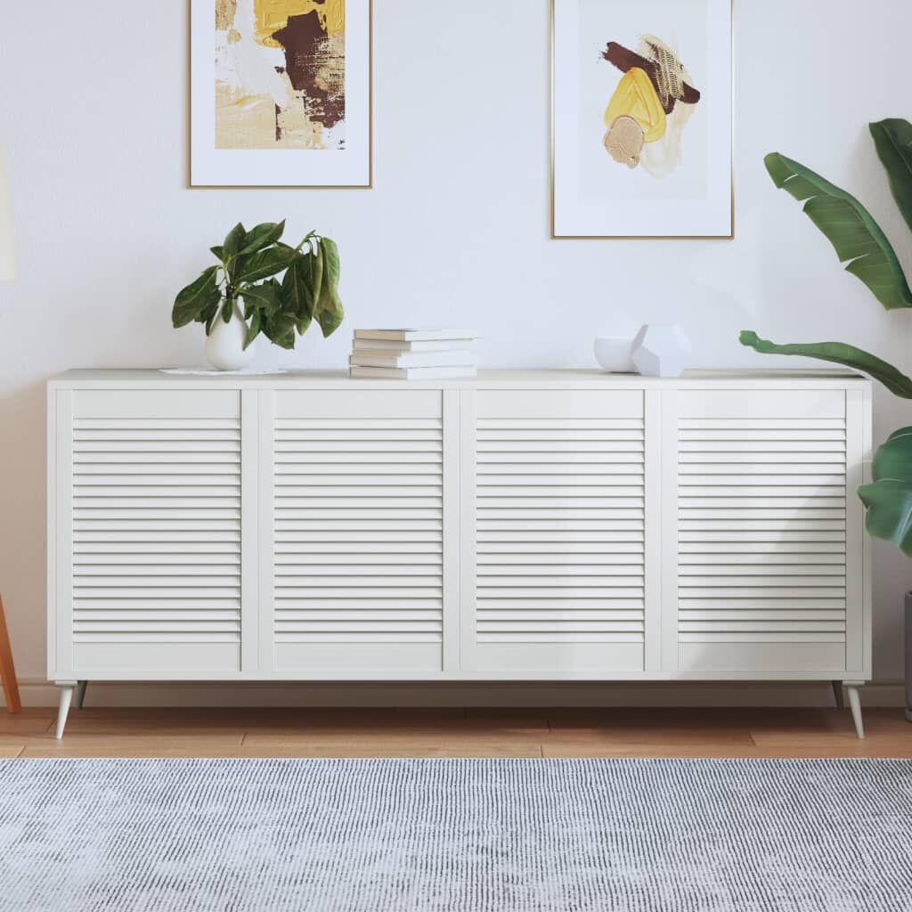Lamellen Kastdeuren Grenen Wit 4st - 69x49cm - 35% Korting!