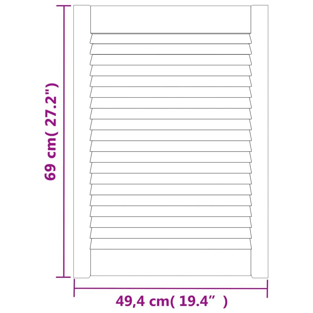 Lamellen Kastdeuren Grenen Wit 4st - 69x49cm - 35% Korting!
