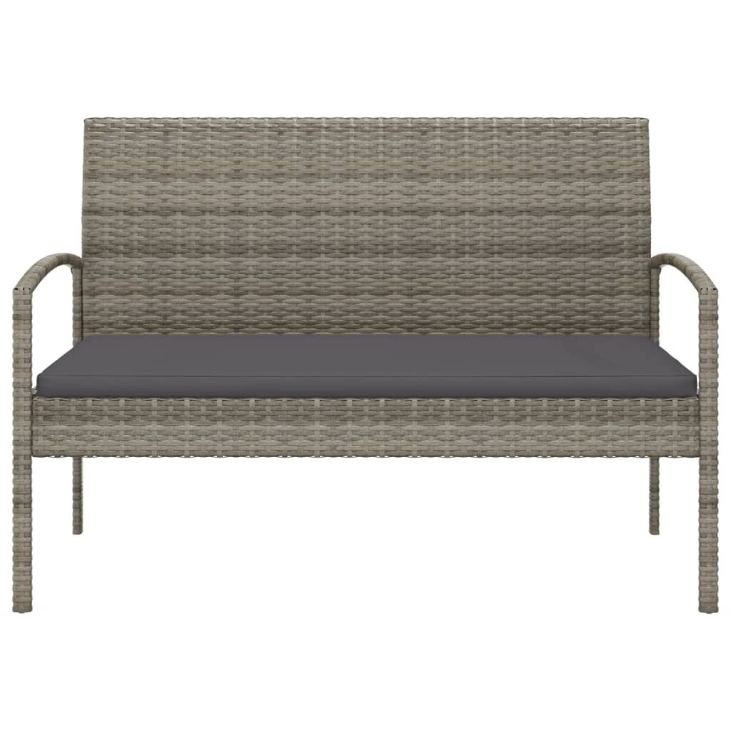 Tuinbank Poly Rattan Grijs + Kussen - 35% Korting!