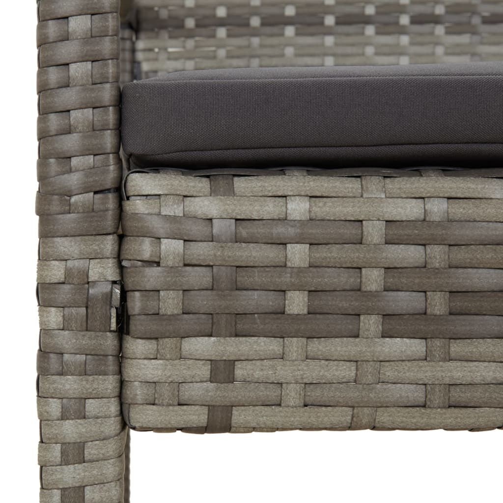 Tuinbank Poly Rattan Grijs + Kussen - 35% Korting!