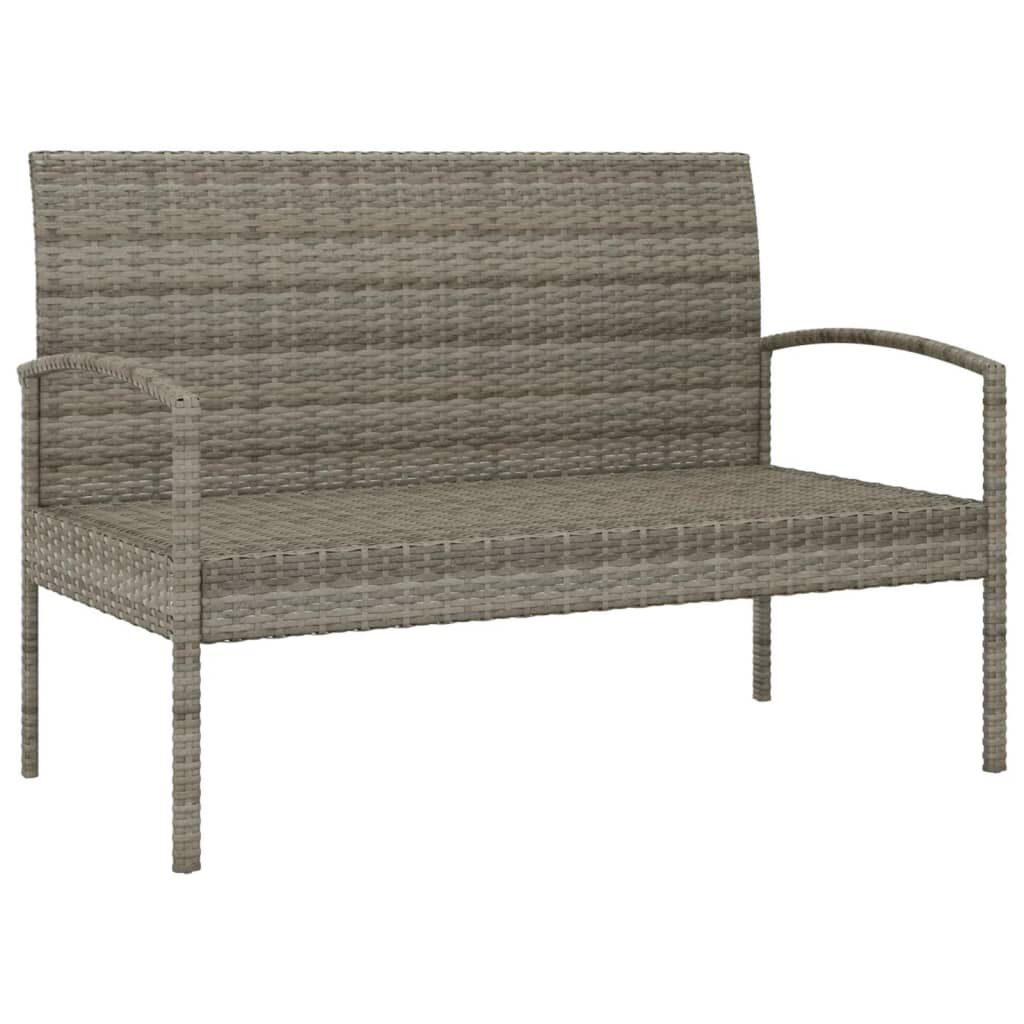 Tuinbank Poly Rattan Grijs + Kussen - 35% Korting!