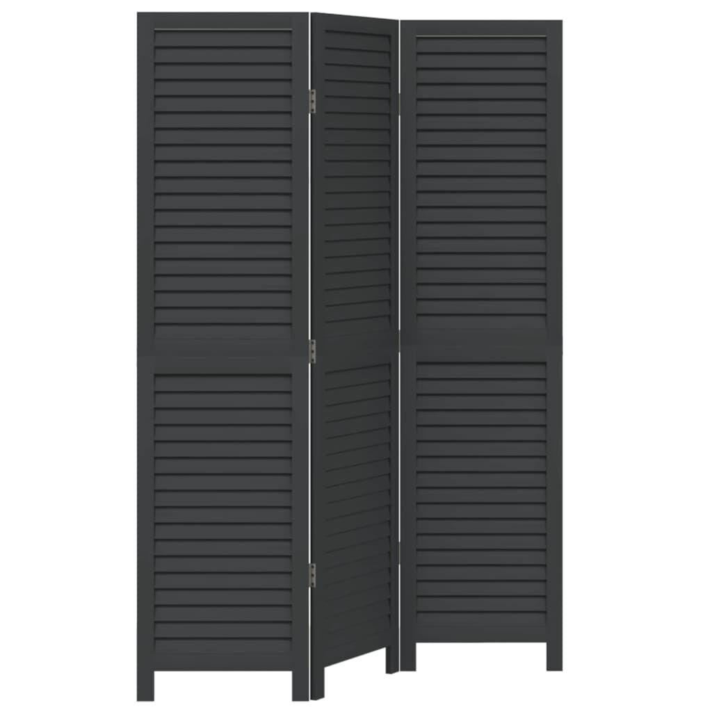 Kamerscherm Zwart Paulowniahout 3 Panelen - 35% Korting!
