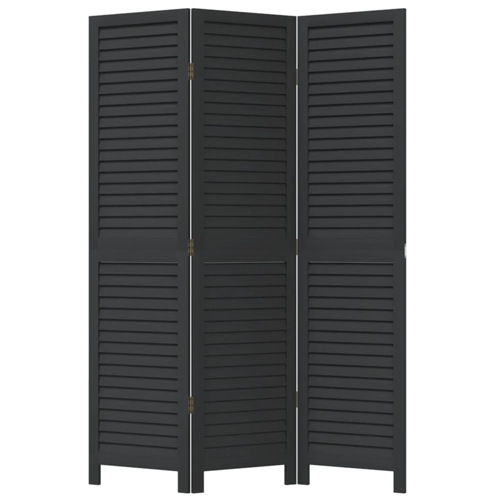 Kamerscherm Zwart Paulowniahout 3 Panelen - 35% Korting!