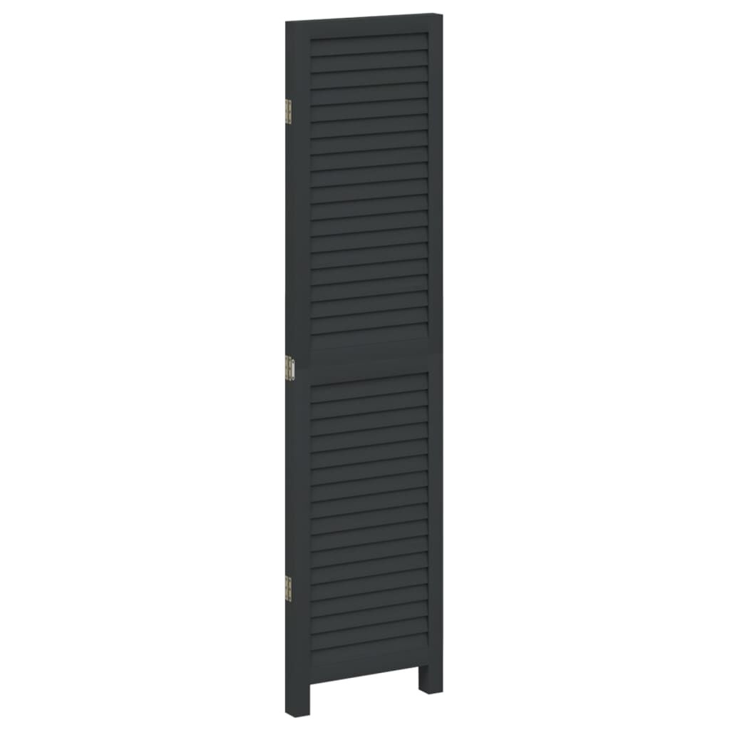 Kamerscherm Zwart Paulowniahout 3 Panelen - 35% Korting!