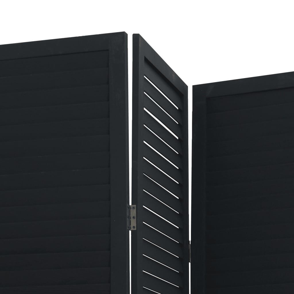 Kamerscherm Zwart Paulowniahout 3 Panelen - 35% Korting!