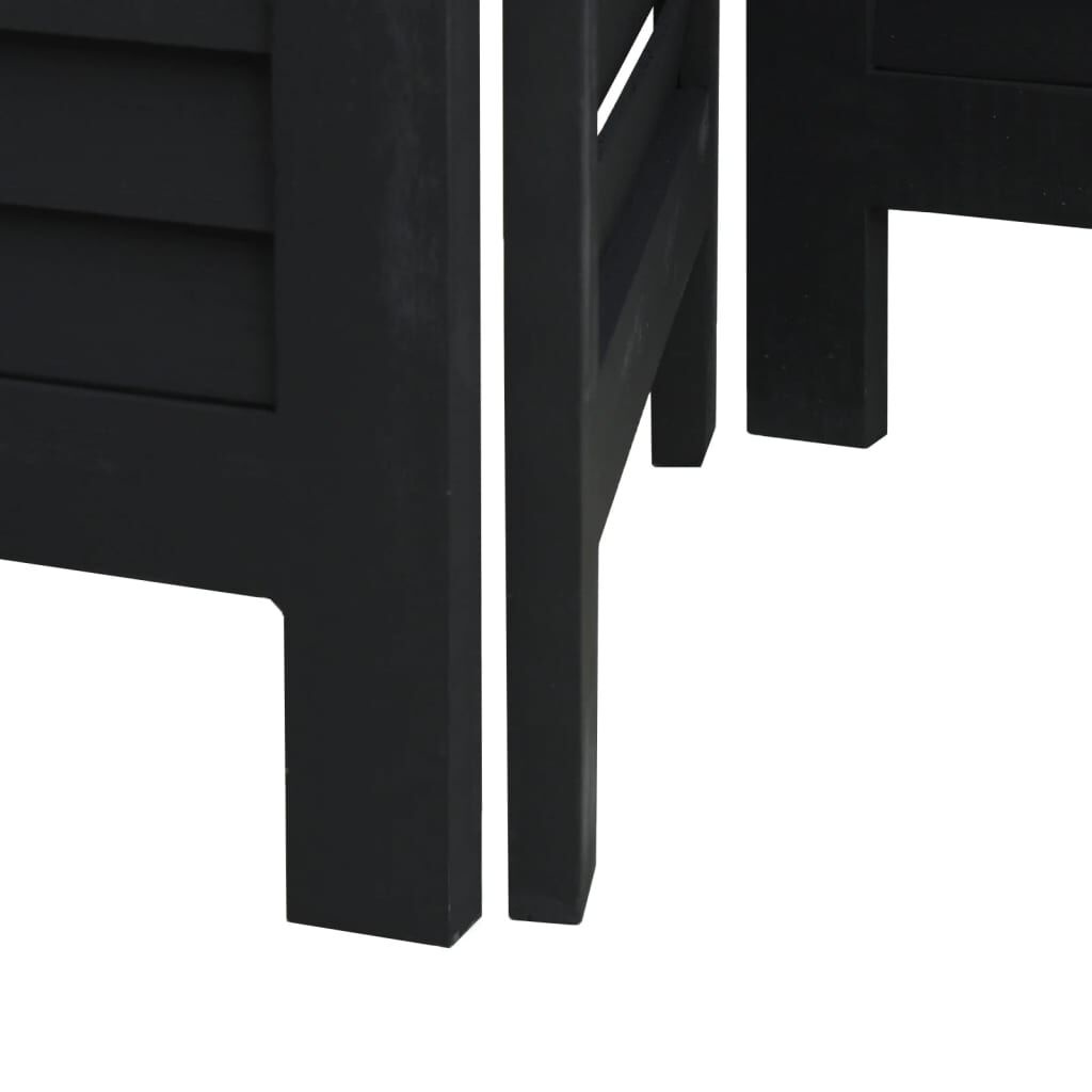 Kamerscherm Zwart Paulowniahout 3 Panelen - 35% Korting!