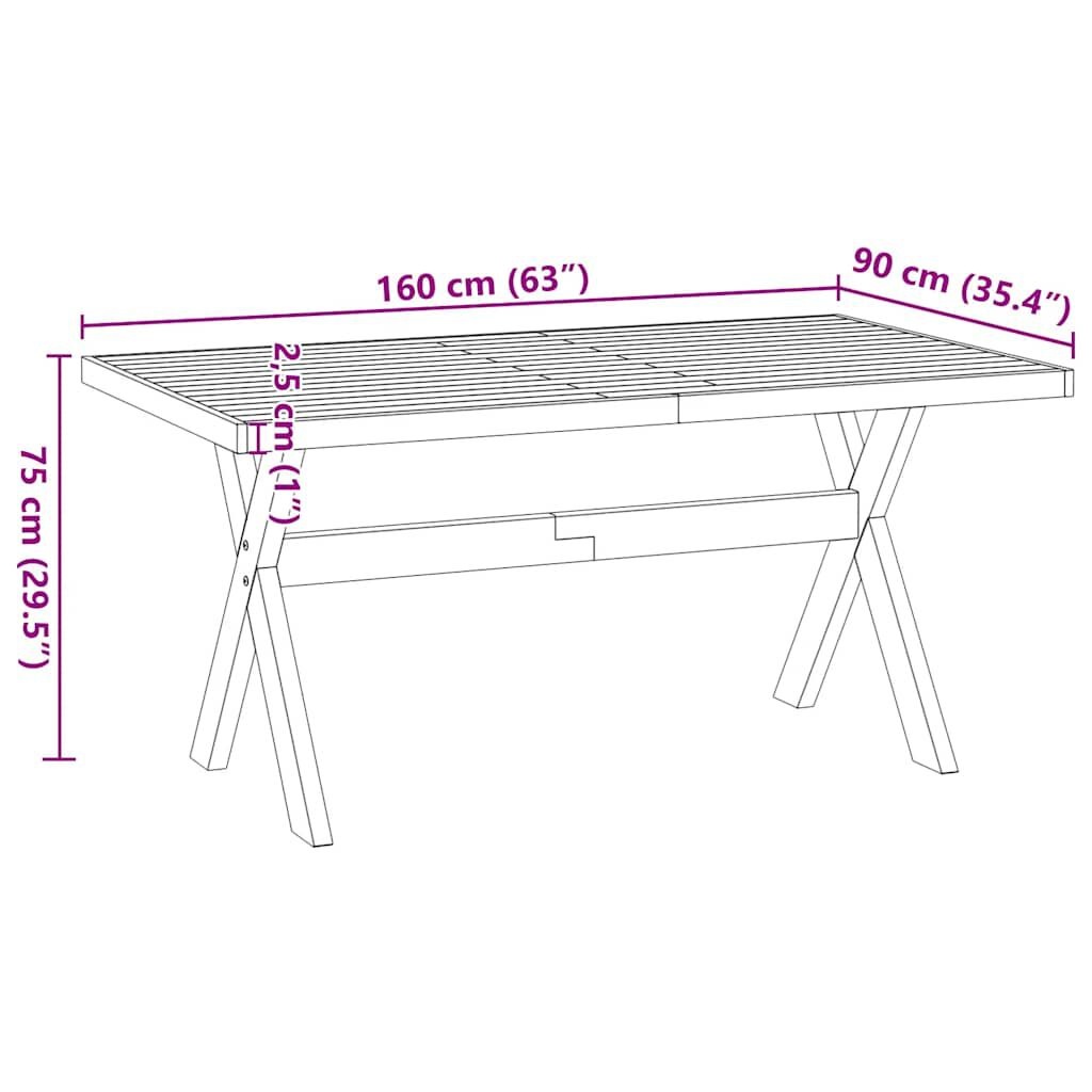 vidaXL Eettafel NOAIN Grenenhout 160cm - 35% Korting!