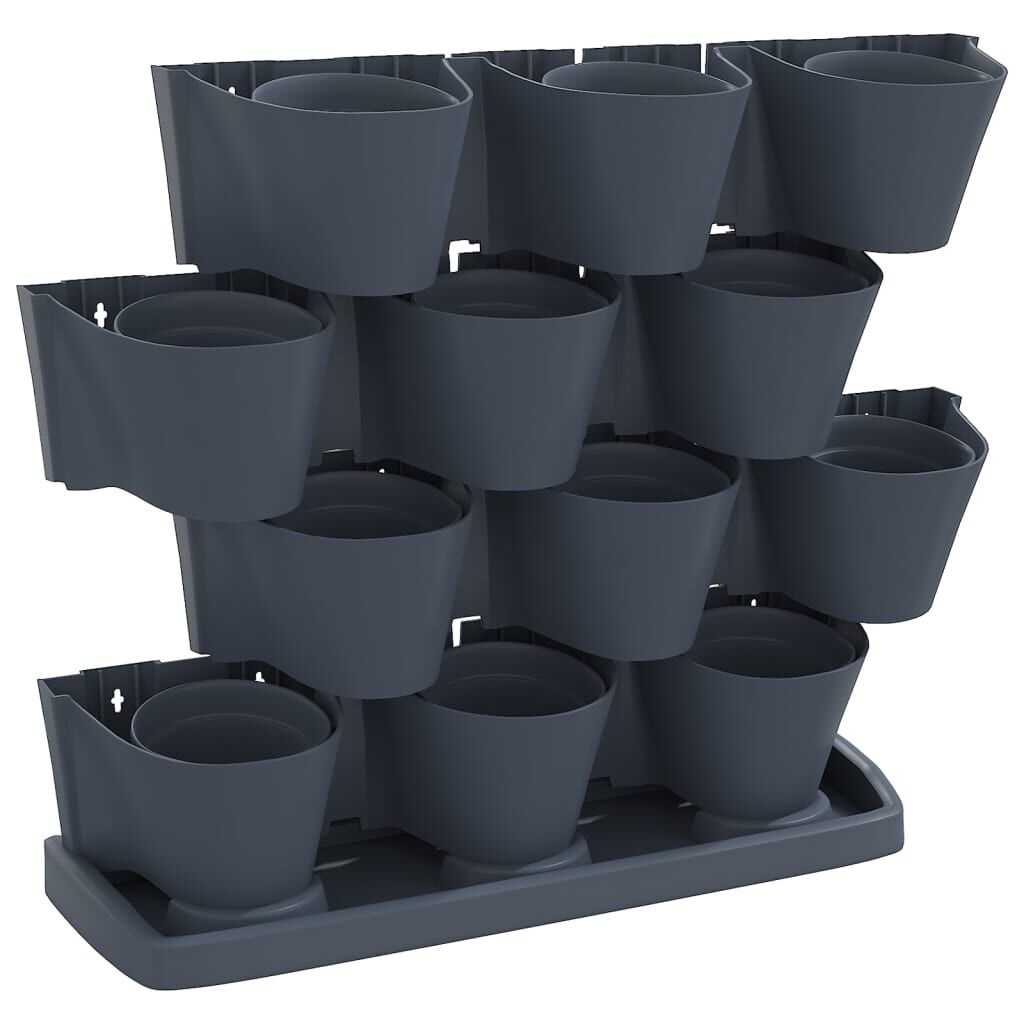 vidaXL Verticale Plantenbak Set (12-delig) Antraciet - 35% Korting!