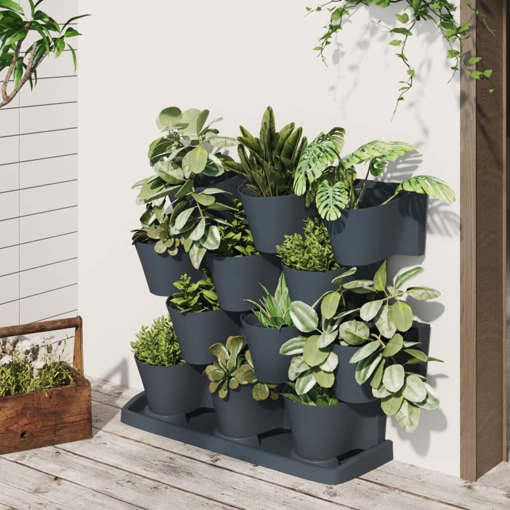 vidaXL Verticale Plantenbak Set (12-delig) Antraciet - 35% Korting!