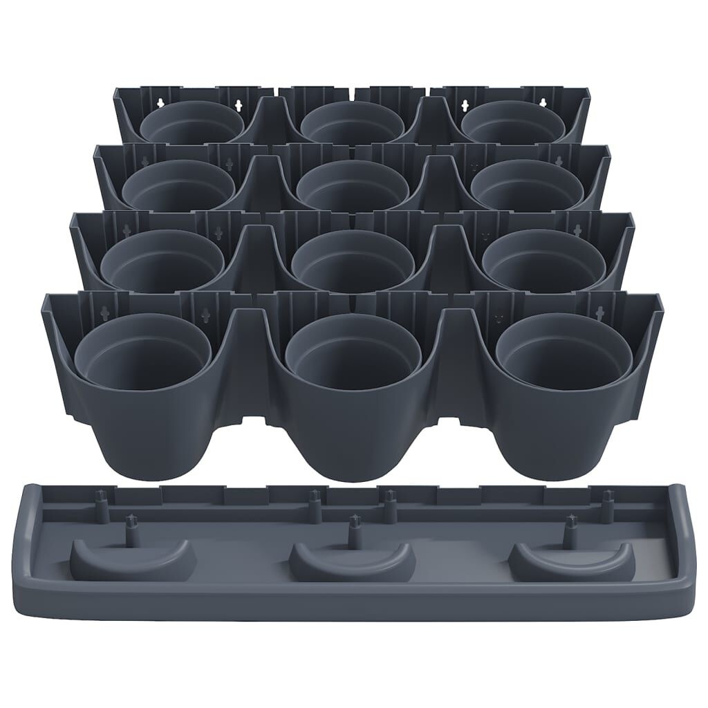 vidaXL Verticale Plantenbak Set (12-delig) Antraciet - 35% Korting!