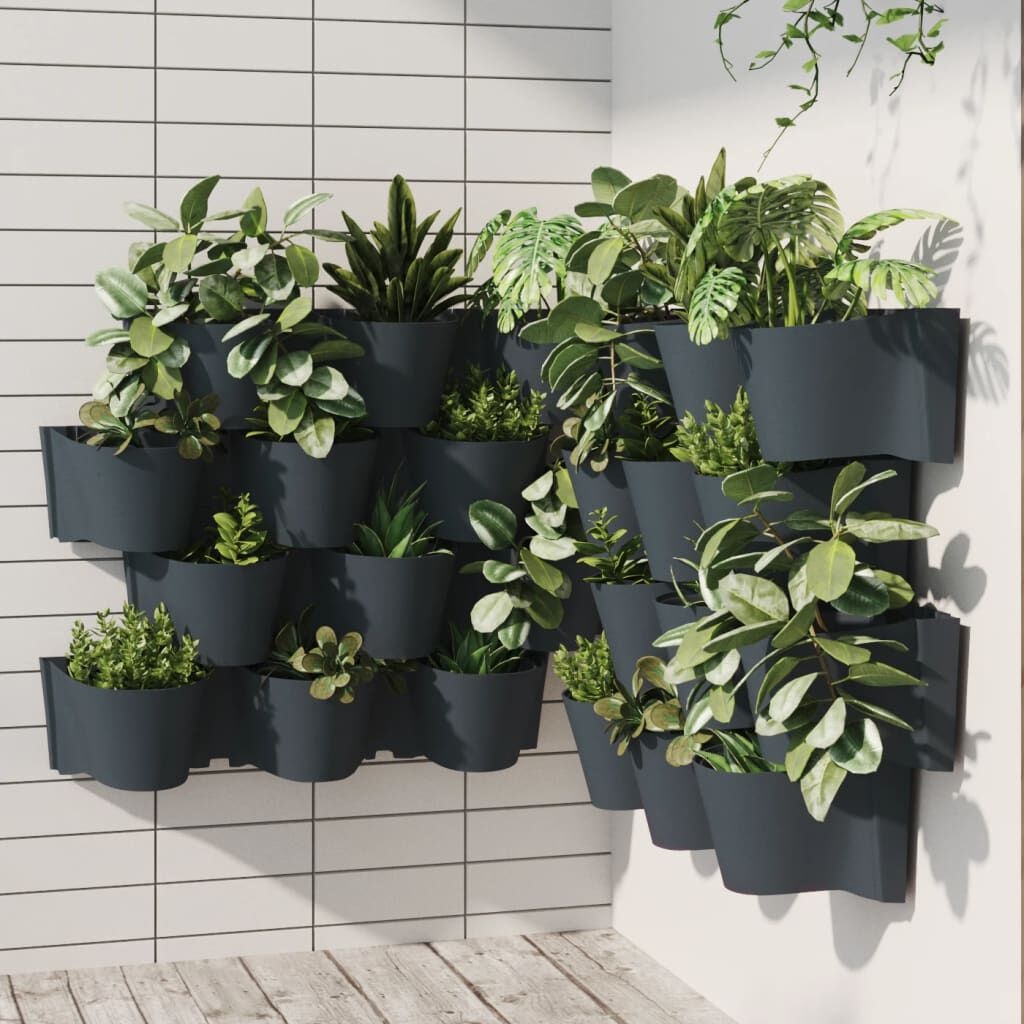 vidaXL Verticale Plantenbak Set (12-delig) Antraciet - 35% Korting!