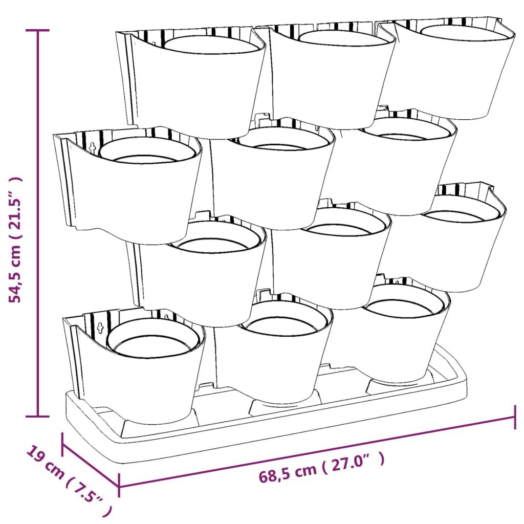 vidaXL Verticale Plantenbak Set (12-delig) Antraciet - 35% Korting!
