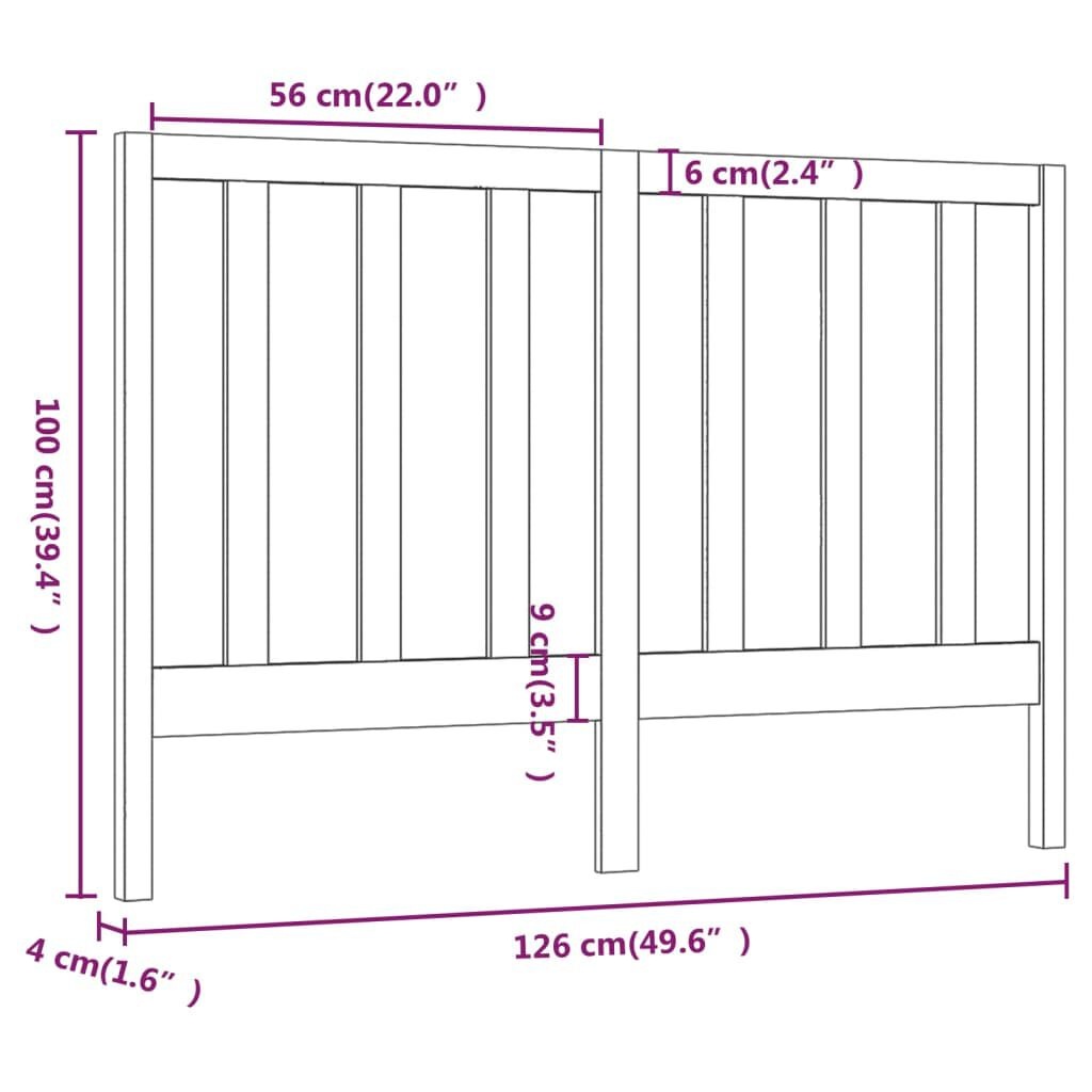 vidaXL Hoofdbord 126cm Honingbruin -35% Korting!