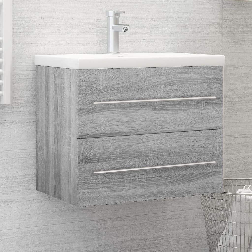 vidaXL Wastafelkast Grijs Sonoma Eiken 60cm - 35% Korting!