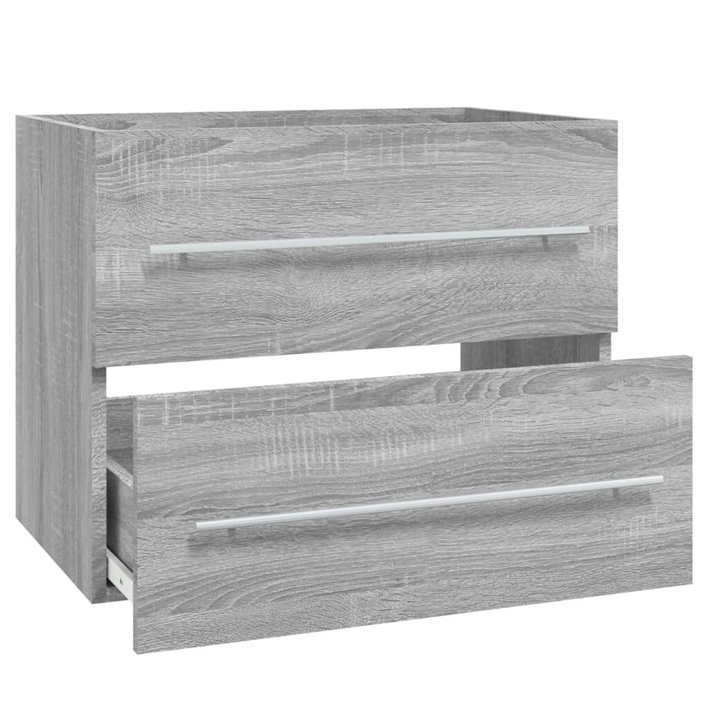 vidaXL Wastafelkast Grijs Sonoma Eiken 60cm - 35% Korting!