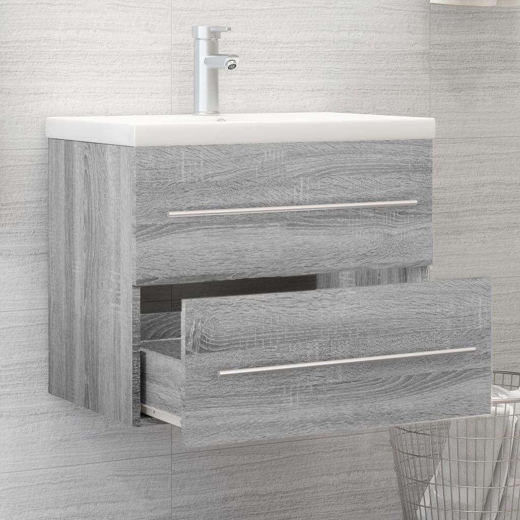vidaXL Wastafelkast Grijs Sonoma Eiken 60cm - 35% Korting!
