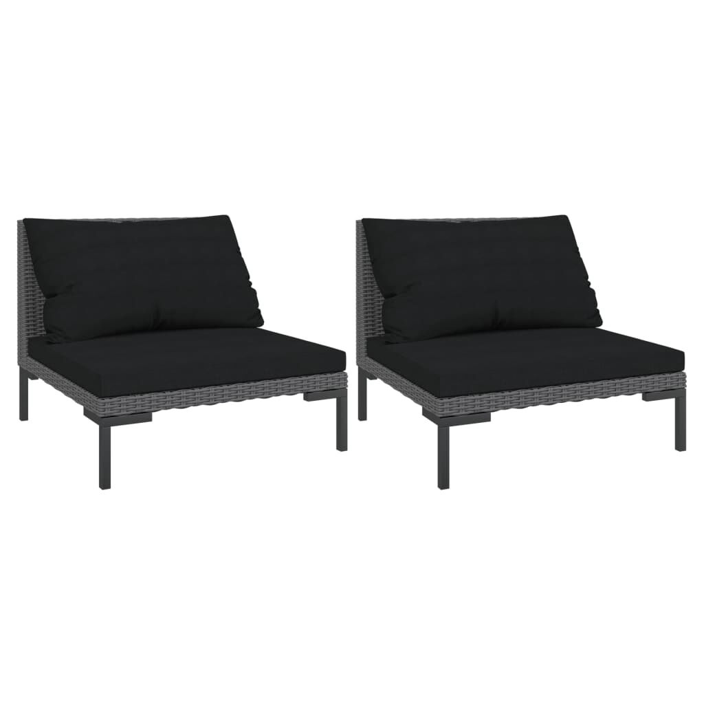 vidaXL Tuinbank Set (2x) Halfrond Rattan met Kussens -35%