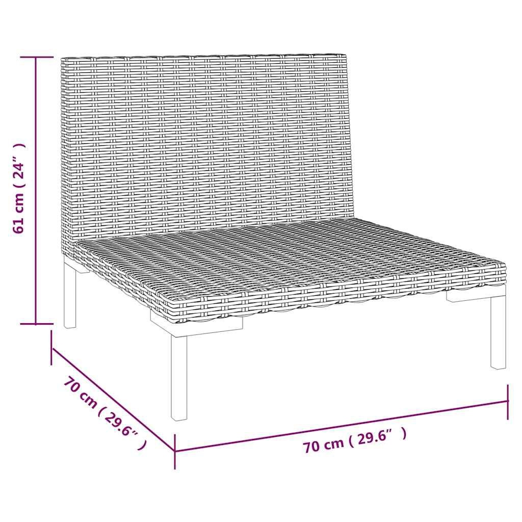 vidaXL Tuinbank Set (2x) Halfrond Rattan met Kussens -35%