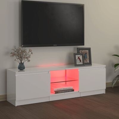 vidaXL TV-Meubel Wit Hoogglans LED - 35% Korting!