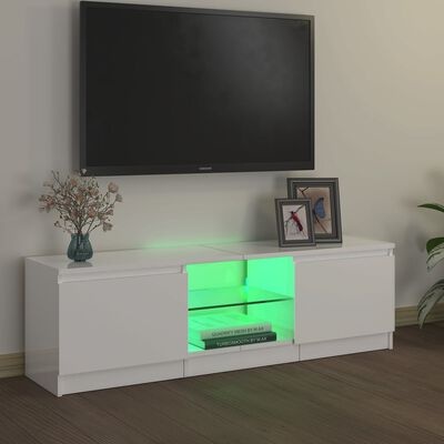 vidaXL TV-Meubel Wit Hoogglans LED - 35% Korting!