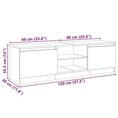 vidaXL TV-Meubel Wit Hoogglans LED - 35% Korting!