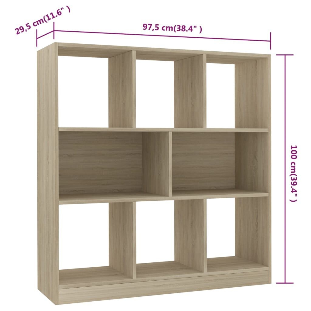vidaXL Boekenkast 97,5x29,5x100 cm bewerkt hout sonoma eikenkleurig