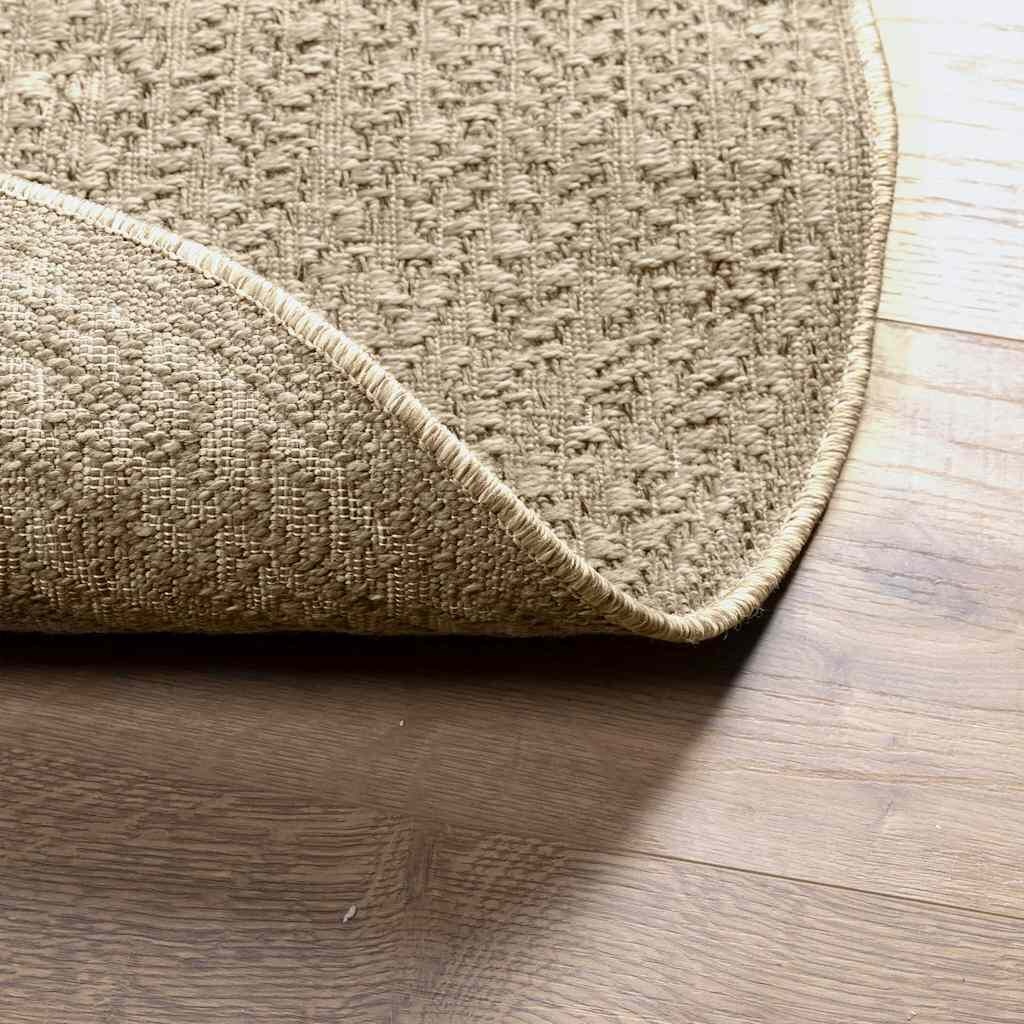 vidaXL Vloerkleed Beige Ø120cm - Jute Look - 35% Korting!