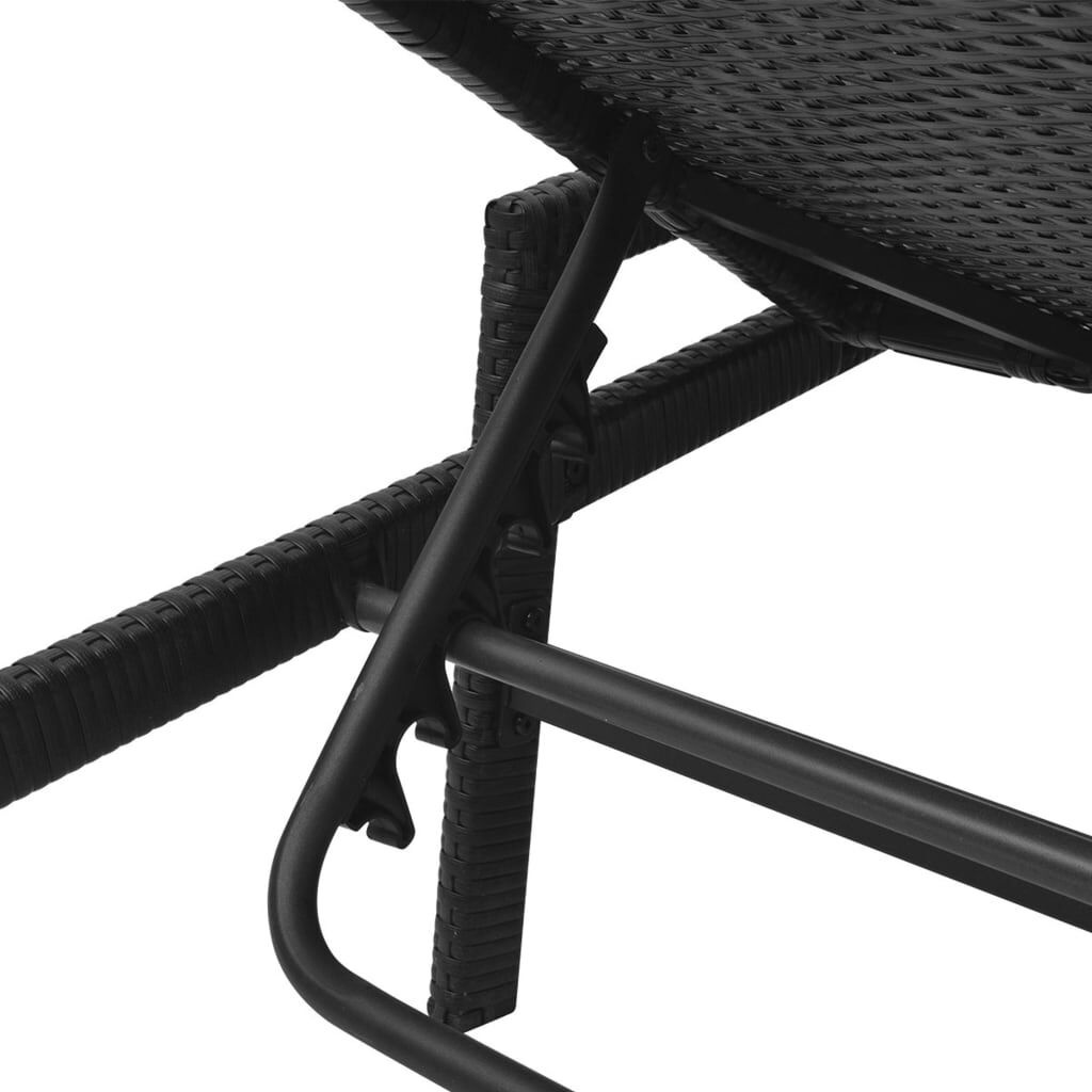 VidaXL Ligbed Zwart Rattan met Kussen - 35% Korting!
