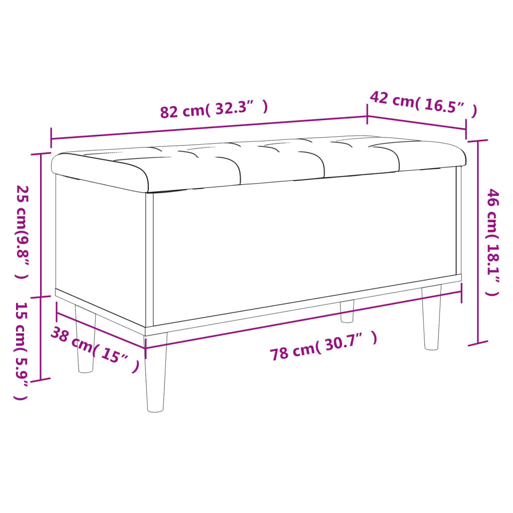 vidaXL Opbergbankje Zwart 82cm - 35% Korting!