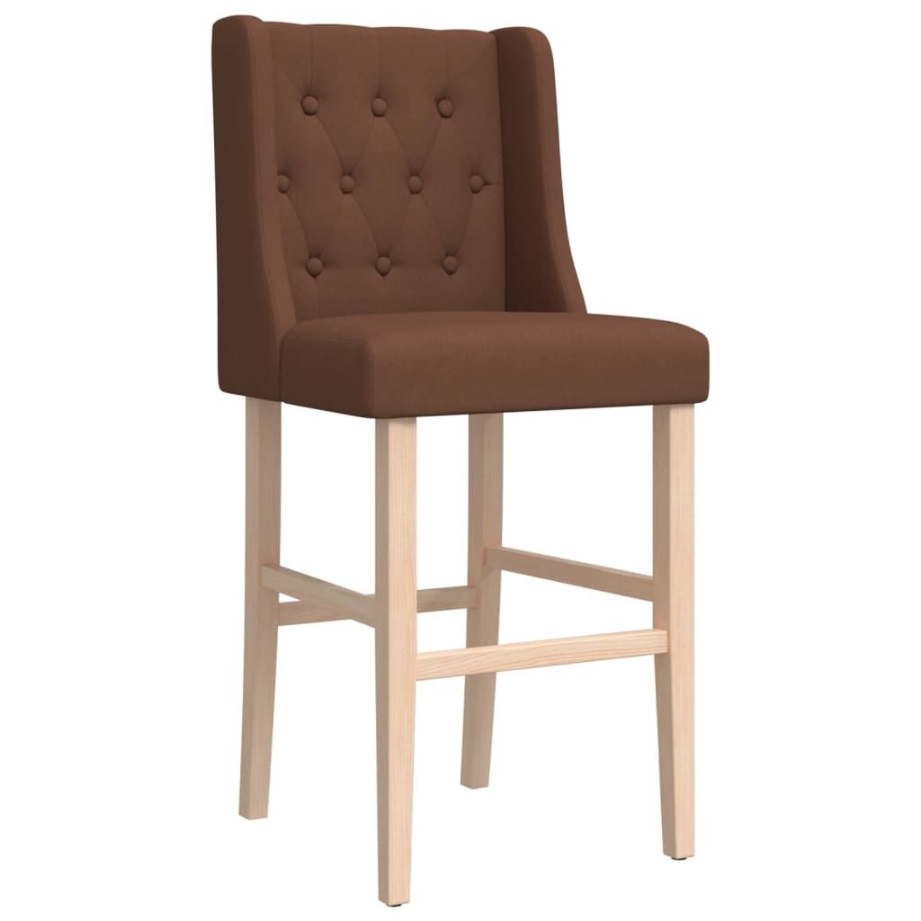 Barstoelen (2 st) Massief Hout & Stof - 45% Korting!