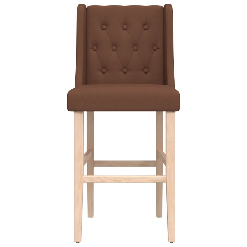 Barstoelen (2 st) Massief Hout & Stof - 45% Korting!