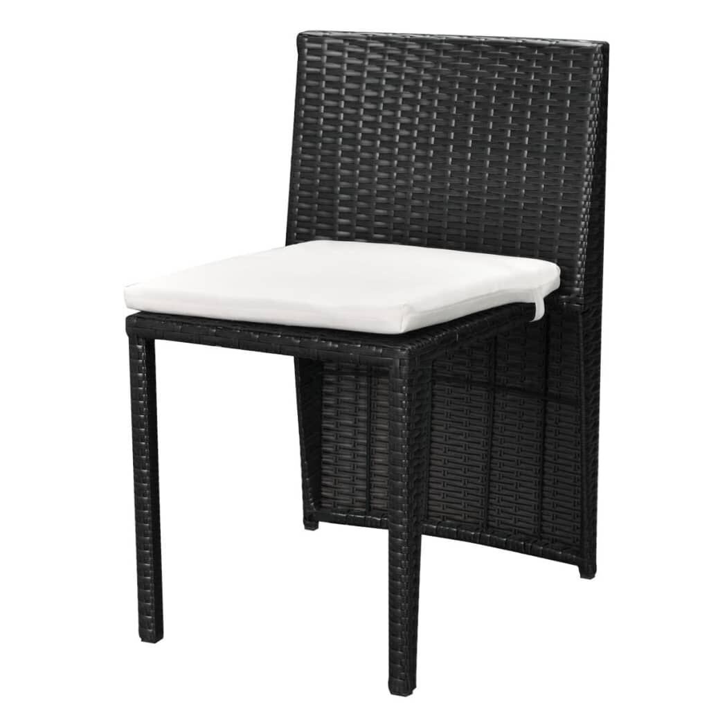 vidaXL Bistroset 3-delig Zwart met Kussens - 35% Korting!