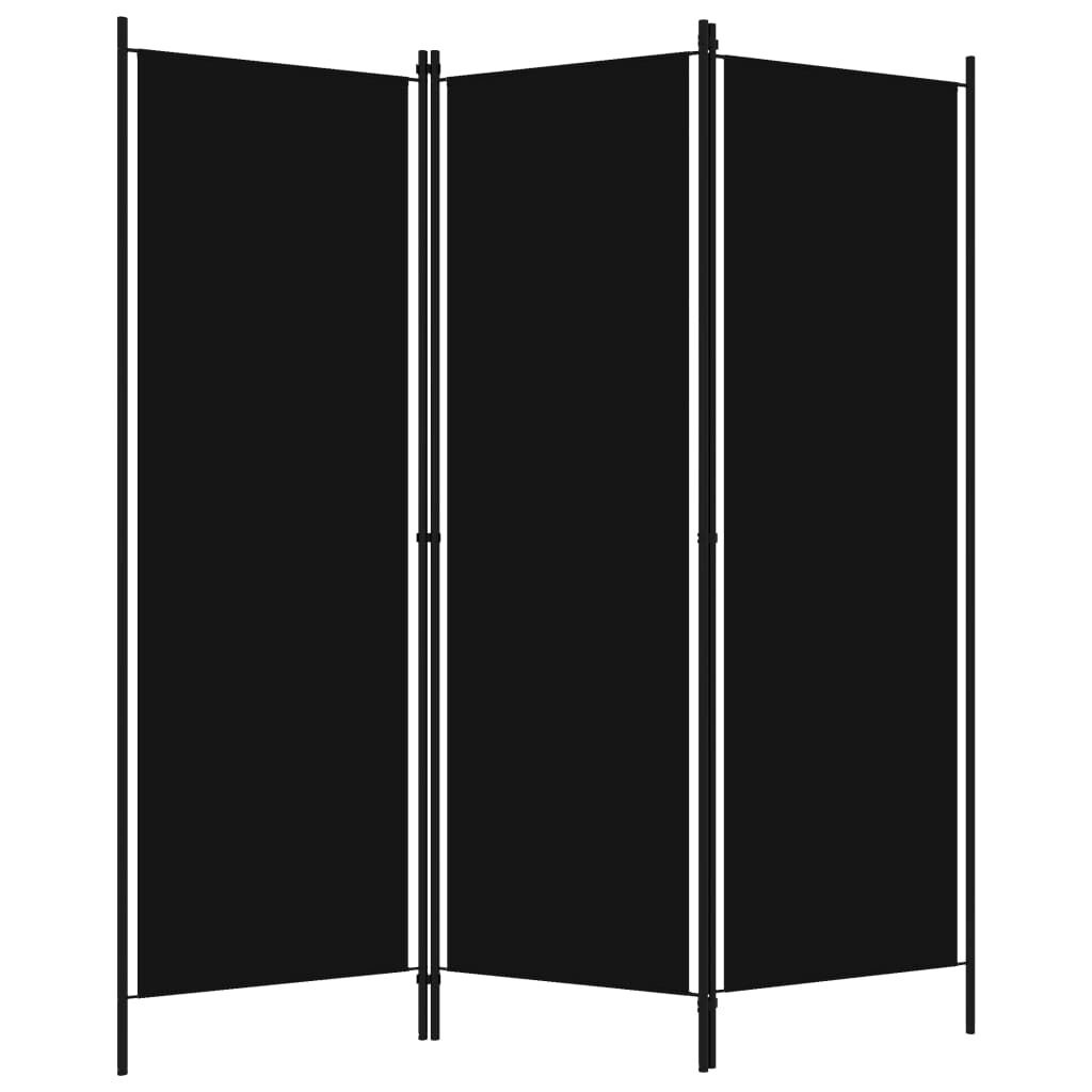 Kamerscherm 3 Panelen 150x180 Zwart - 60% Korting!