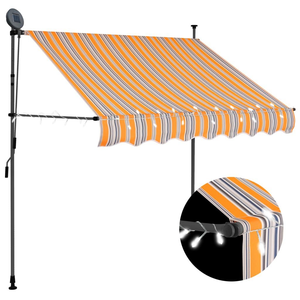 VidaXL Luifel 100cm Geel/Blauw m. LED - 35% Korting!