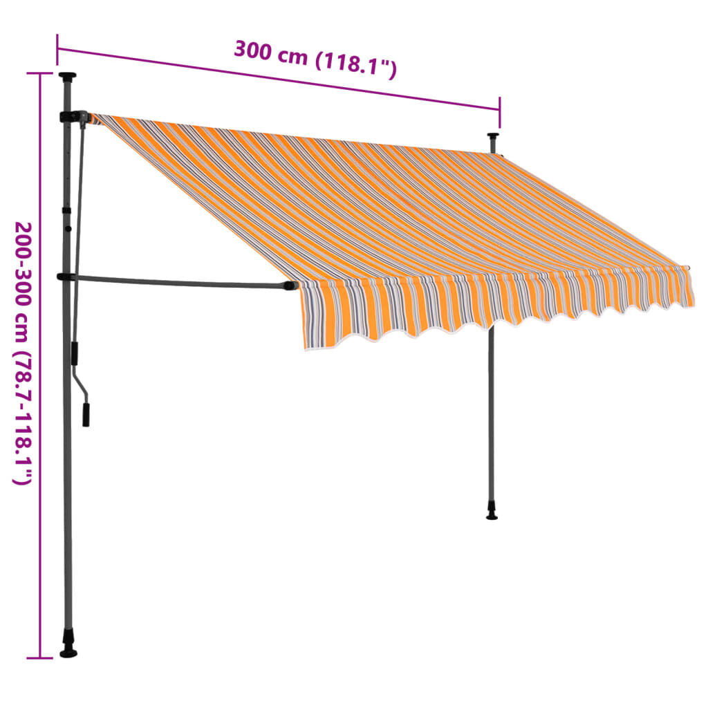 vidaXL Luifel 300cm Geel/Blauw met LED - 35% Korting!