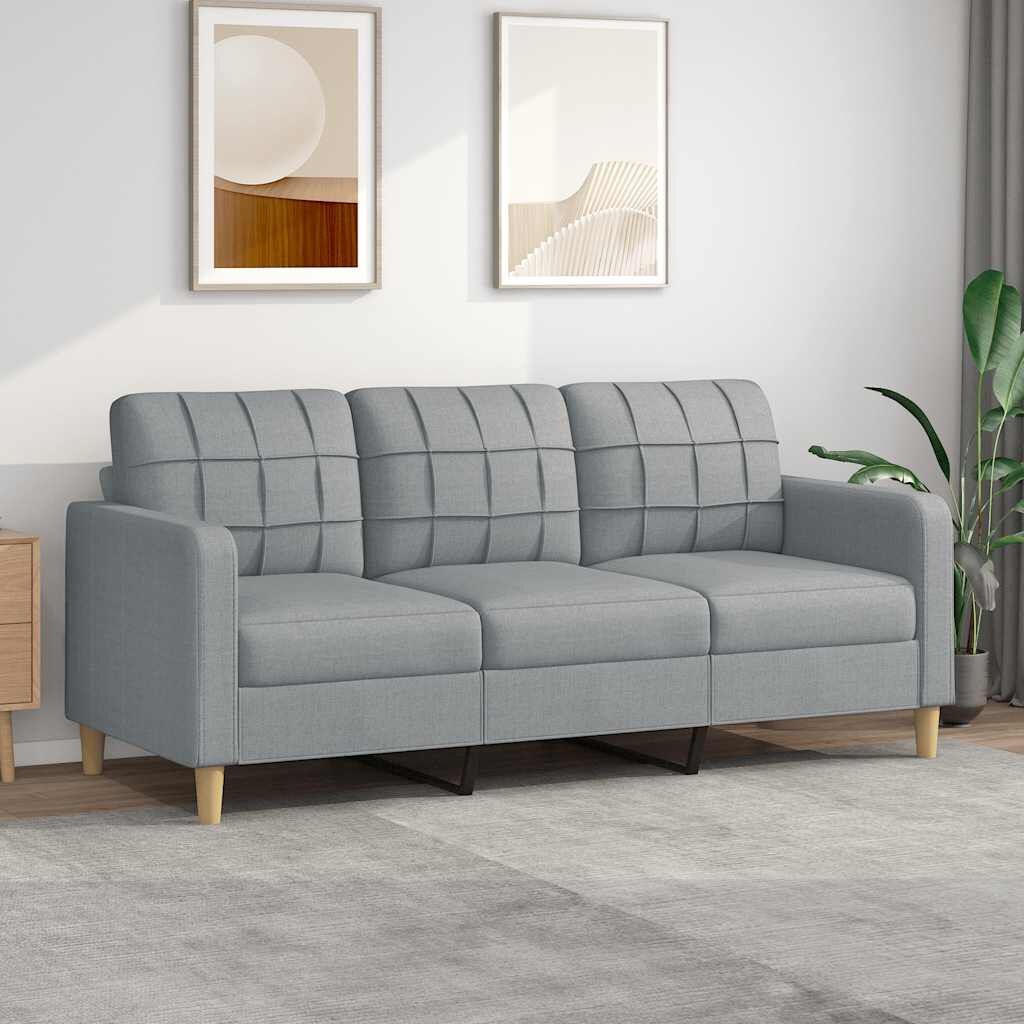 vidaXL Driezitsbank Lichtgrijs - 45% Korting! Ruime 180cm