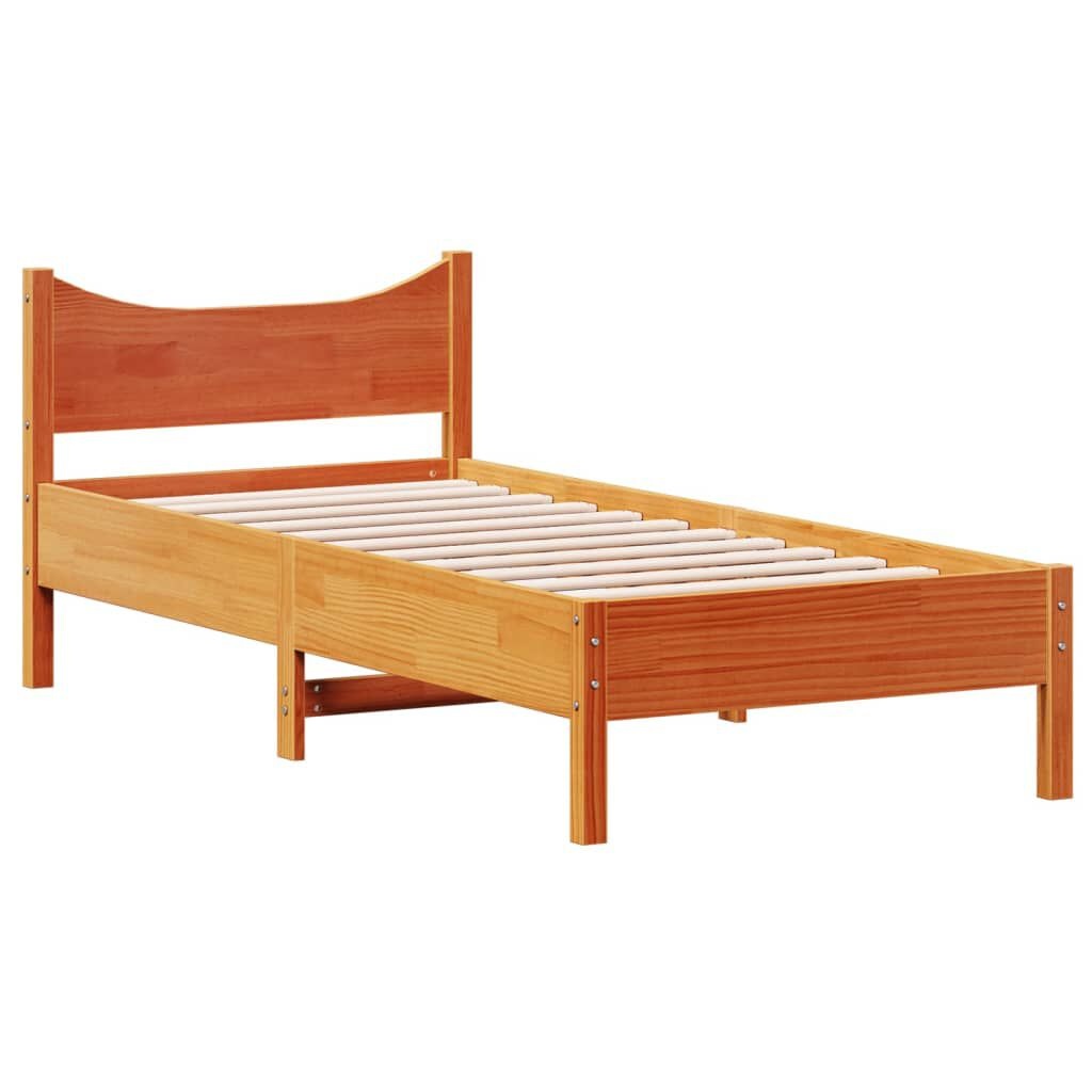 Massief Grenen Bedframe 75x190cm Wasbruin - 65% Korting!