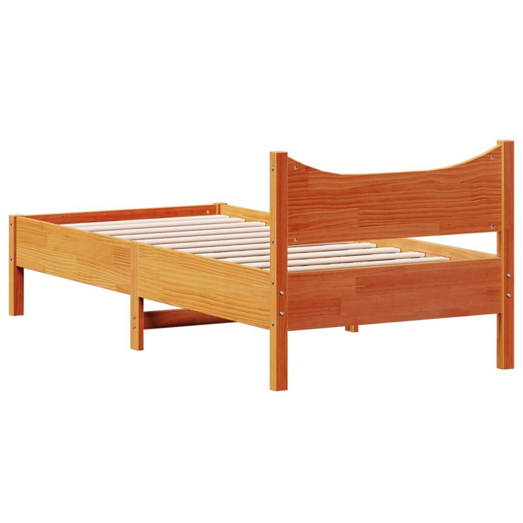 Massief Grenen Bedframe 75x190cm Wasbruin - 65% Korting!