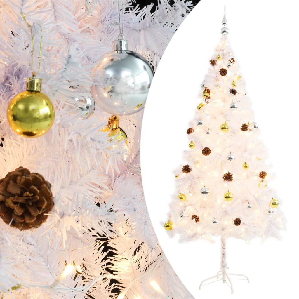 vidaXL Kunstkerstboom 180cm Wit m. LED & Ballen -57% Korting!