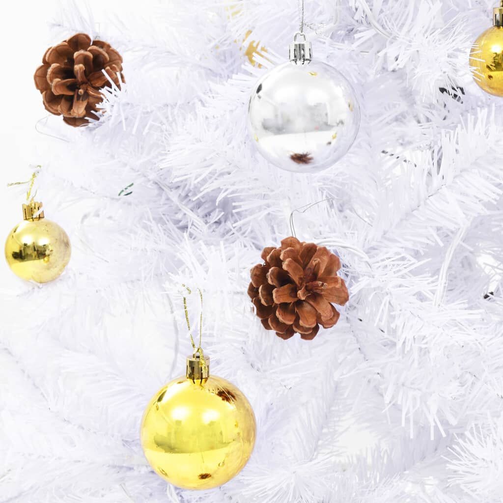 vidaXL Kunstkerstboom 180cm Wit m. LED & Ballen -57% Korting!