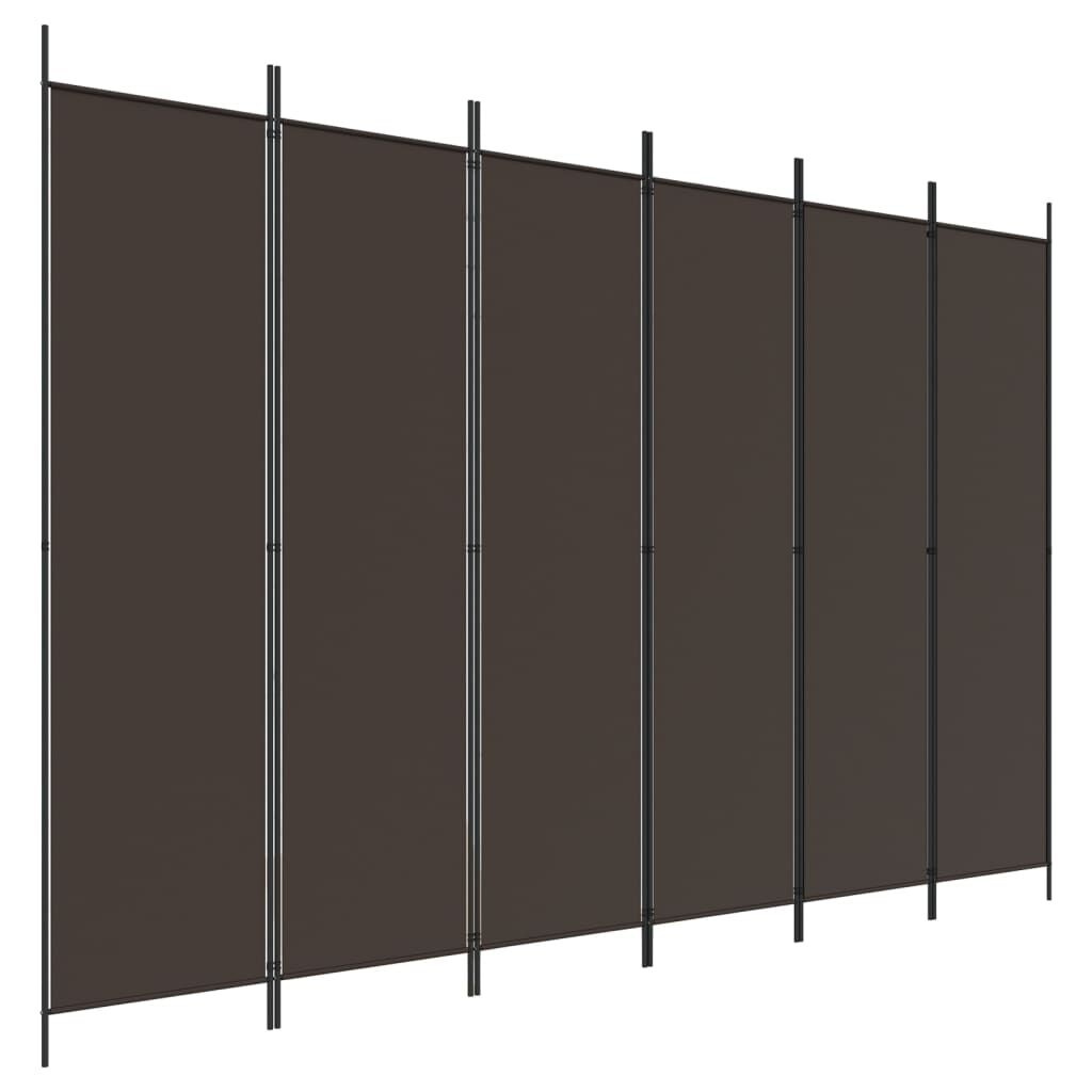 Kamerscherm 6 Panelen Bruin 300x200cm - 45% Korting!