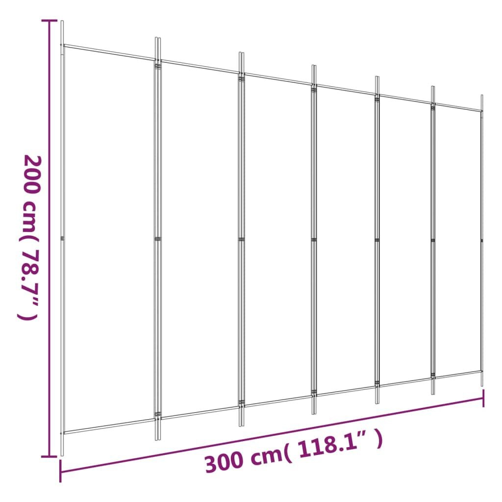 Kamerscherm 6 Panelen Bruin 300x200cm - 45% Korting!