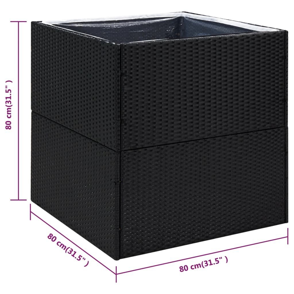 vidaXL Plantenbak 80x80x80 Zwart - 35% Korting!