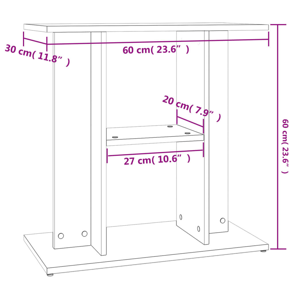 vidaXL Aquariumstandaard 60x30x60 cm Zwart - 35% Korting!