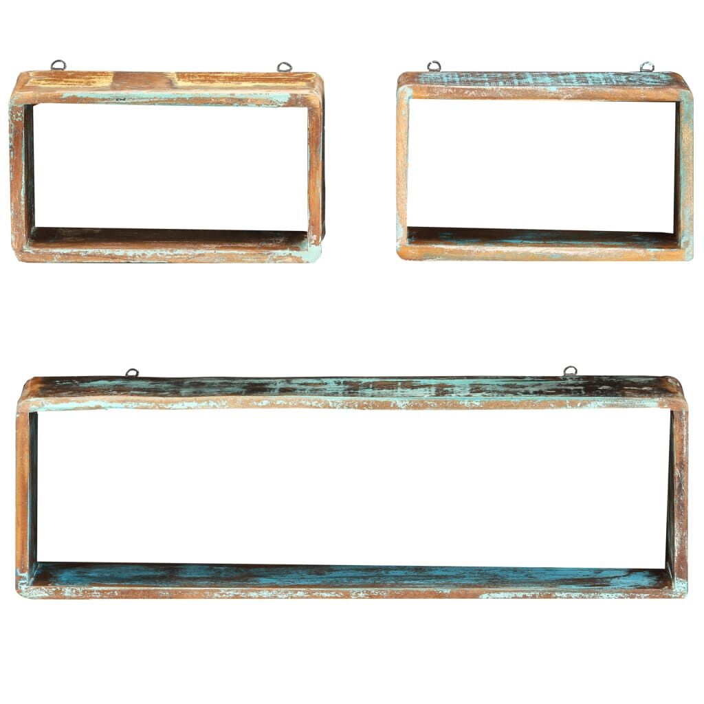 Wandschappen Kubus Recycled Hout - 3 Stuks - 35% Korting!