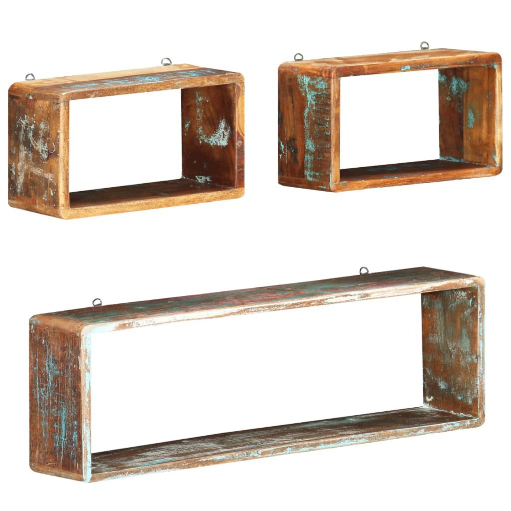Wandschappen Kubus Recycled Hout - 3 Stuks - 35% Korting!