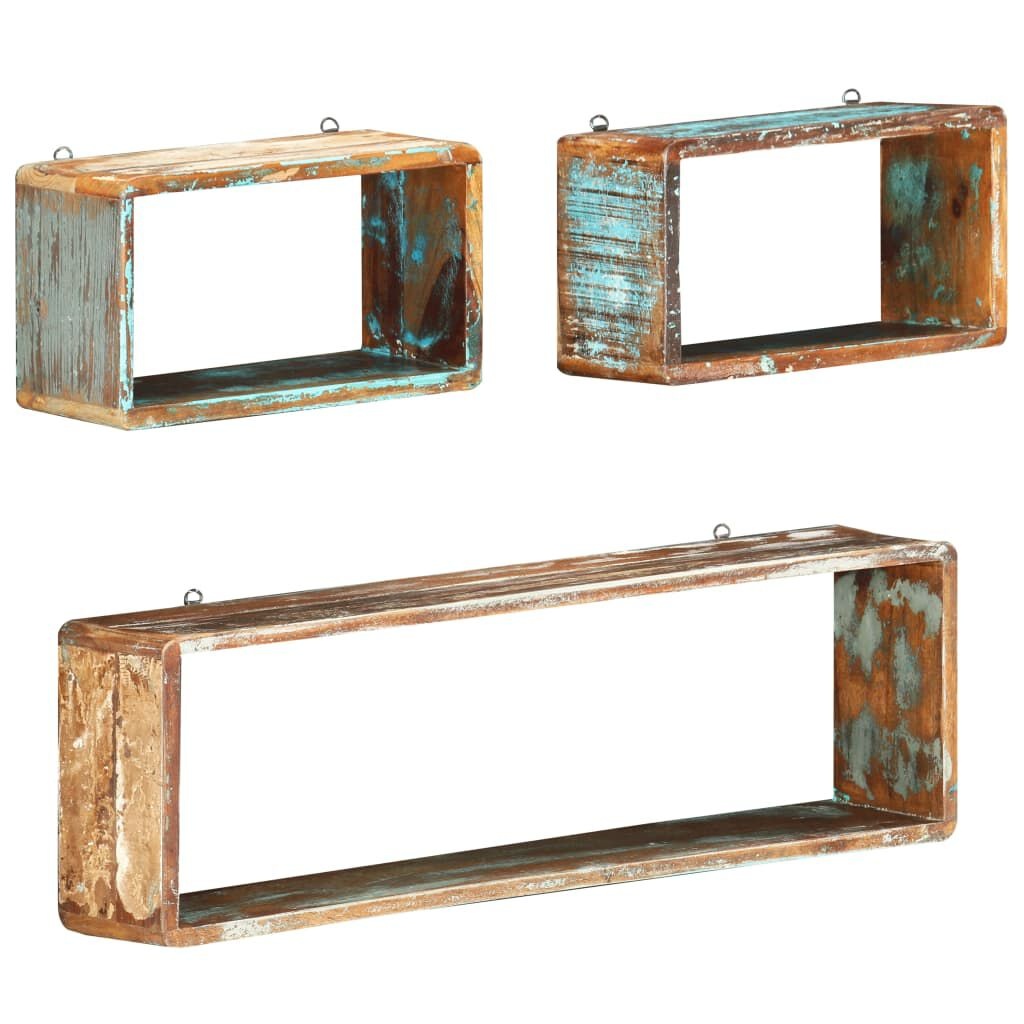 Wandschappen Kubus Recycled Hout - 3 Stuks - 35% Korting!