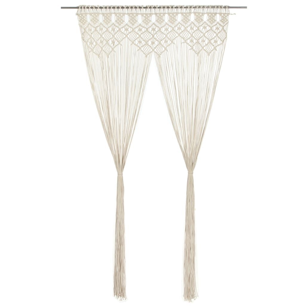 VidaXL Macramé Gordijn 140x240cm Crème - 35% Korting!