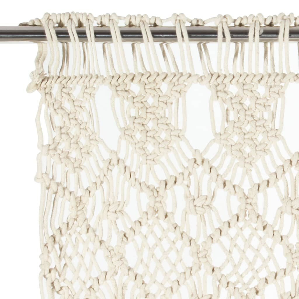 VidaXL Macramé Gordijn 140x240cm Crème - 35% Korting!